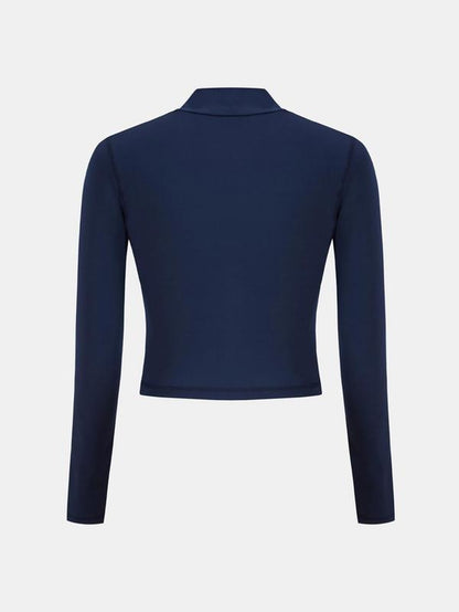 Zip up Crop Top & Cut Out Overalls Jumpsuit Two-Piece Set